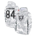 C.Bears #84 Colston Loveland Player Arctic Camo Salute to Service Pullover Hoodies Limited Kdoa Stitched Jerseys