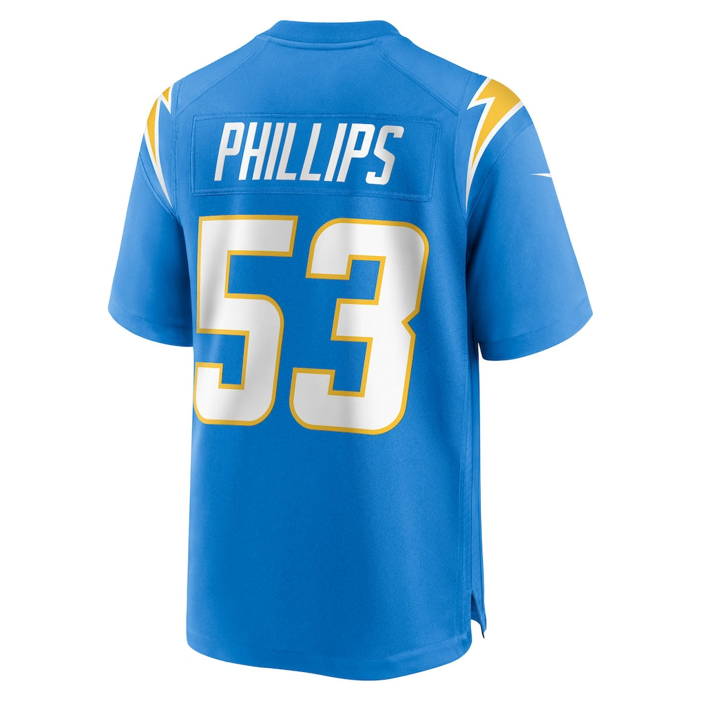 Kdoa LA.Chargers #53 Del'Shawn Phillips Powder Blue Team Game Jersey