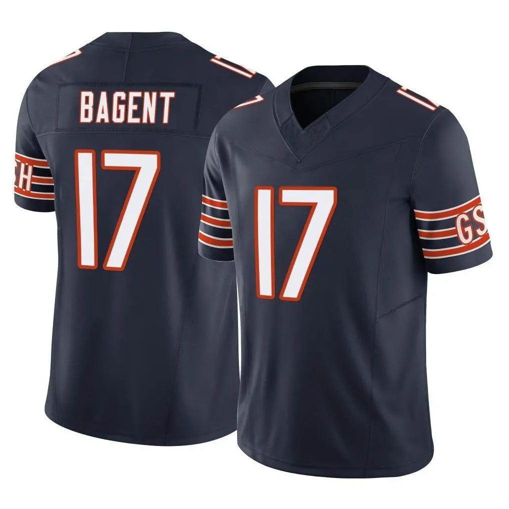 C.Bears #17 Tyson Bagent Player Navy Vapor F.U.S.E. Limited Home Game Kdoa Stitched Jerseys