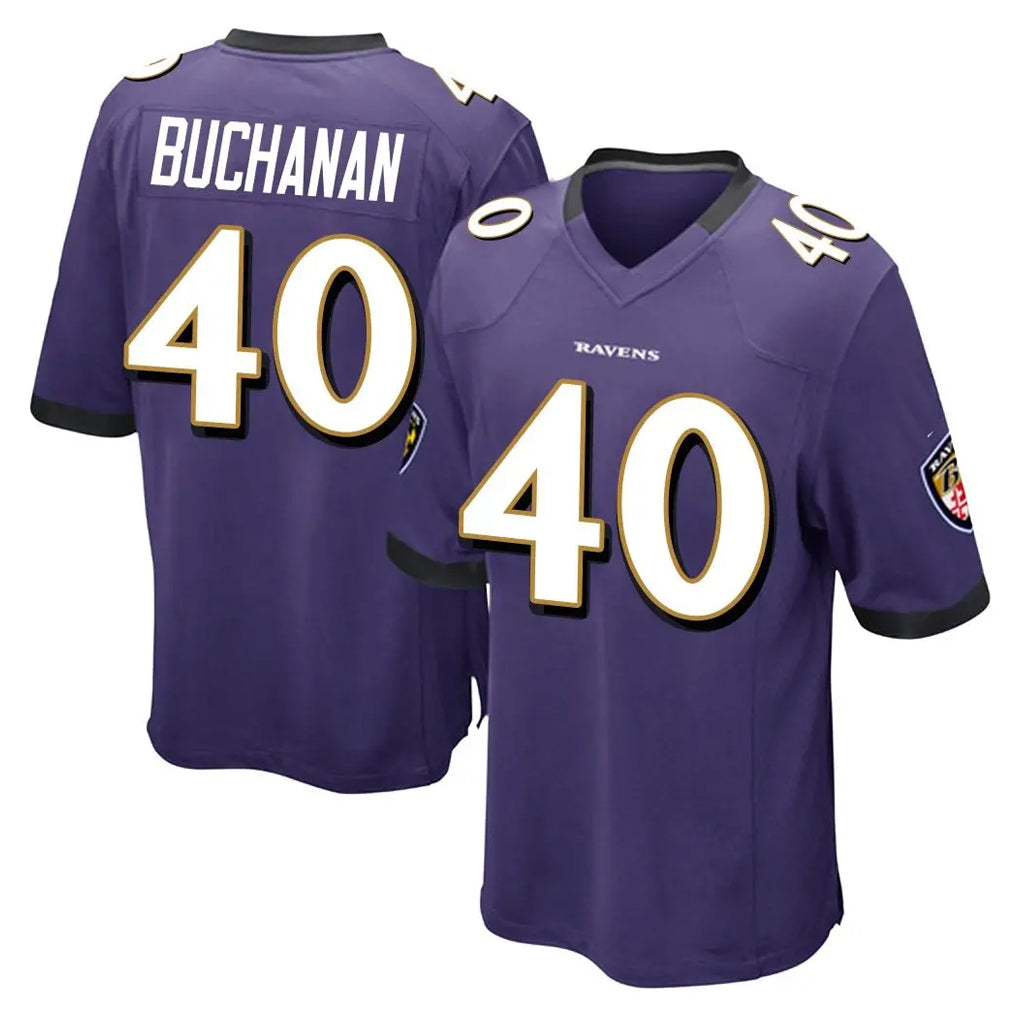 B.Ravens #40 Teddye Buchanan Player Purple Home Game Kdoa Stitched Jerseys