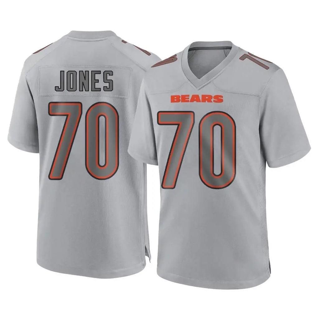 C.Bears #70 Braxton Jones Player Gray Atmosphere Fashion Game Kdoa Stitched Jerseys
