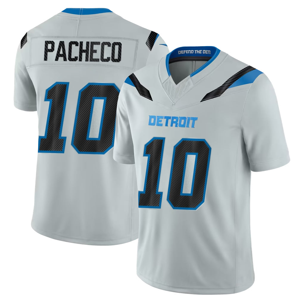 D.Lions #10 Isiah Pacheco Player Silver Limited 2026 Rivalries Collection Home Game Kdoa Stitched Jerseys