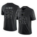 C.Panthers #68 Damien Lewis Player Black Limited Reflective Game Kdoa Stitched Jerseys