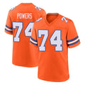 D.Broncos #74 Ben Powers Player Orange Alternate Collection Throwback Game Kdoa Stitched Jerseys