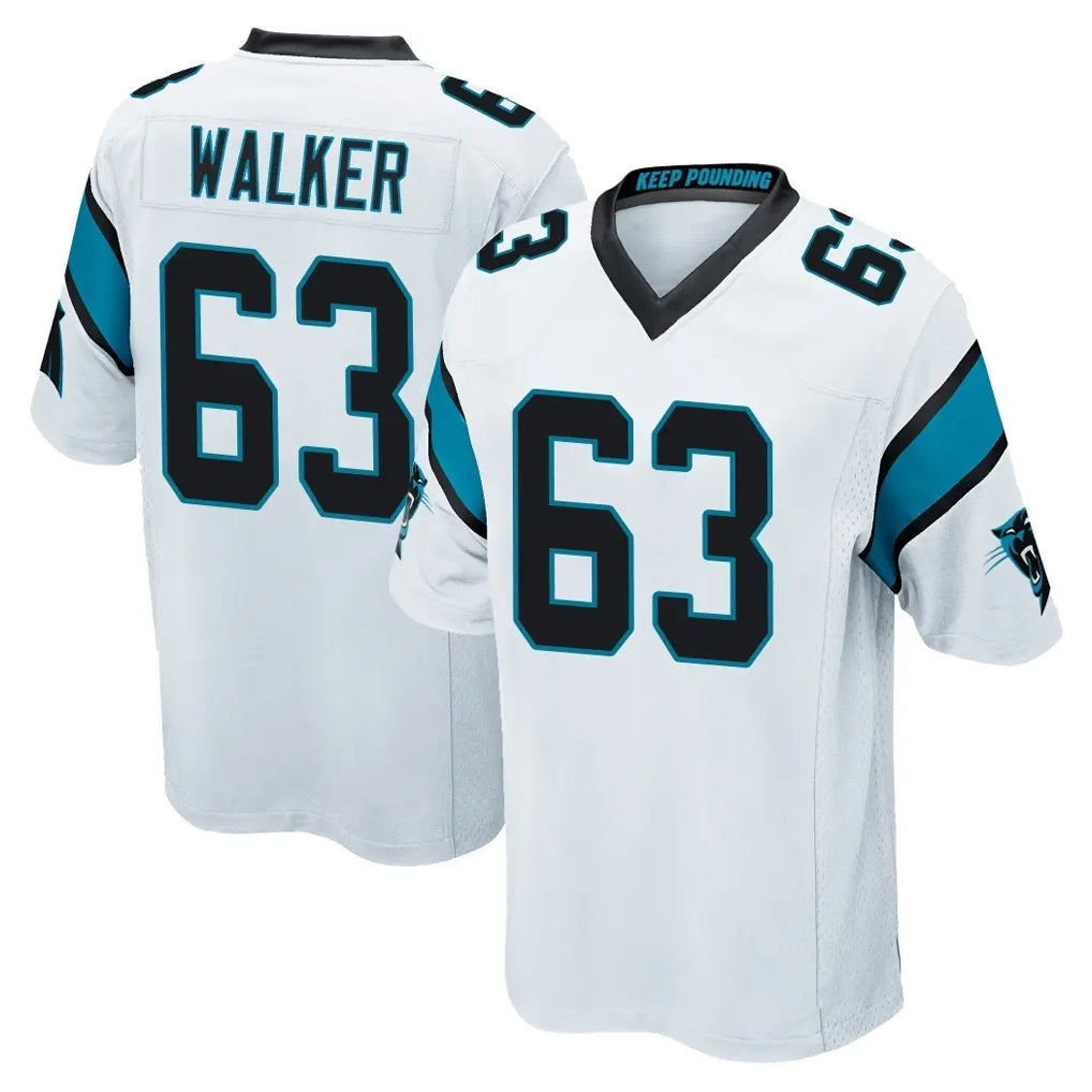 C.Panthers #63 Rasheed Walker Player White Game Kdoa Stitched Jerseys