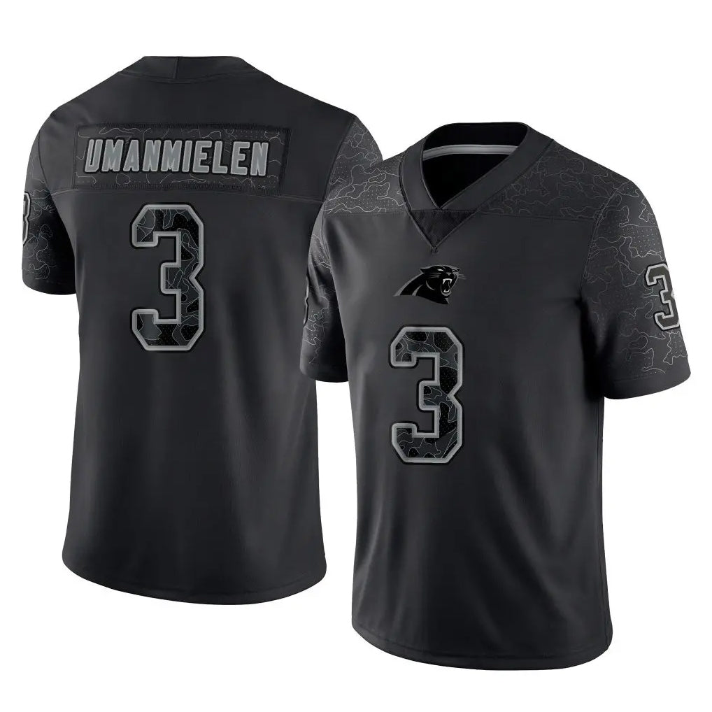 C.Panthers #3 Princely Umanmielen Player Black Limited Reflective Game Kdoa Stitched Jerseys