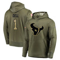 H.Texans #1 Tank Dell Player Olive Salute to Service Pullover Hoodies Home Game Kdoa Stitched Jerseys