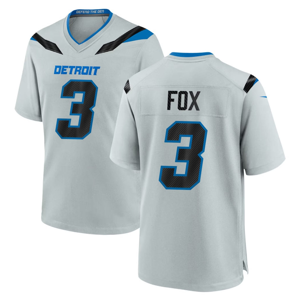 D.Lions #3 Jack Fox Player Silver 2026 Rivalries Collection Home Game Kdoa Stitched Jerseys