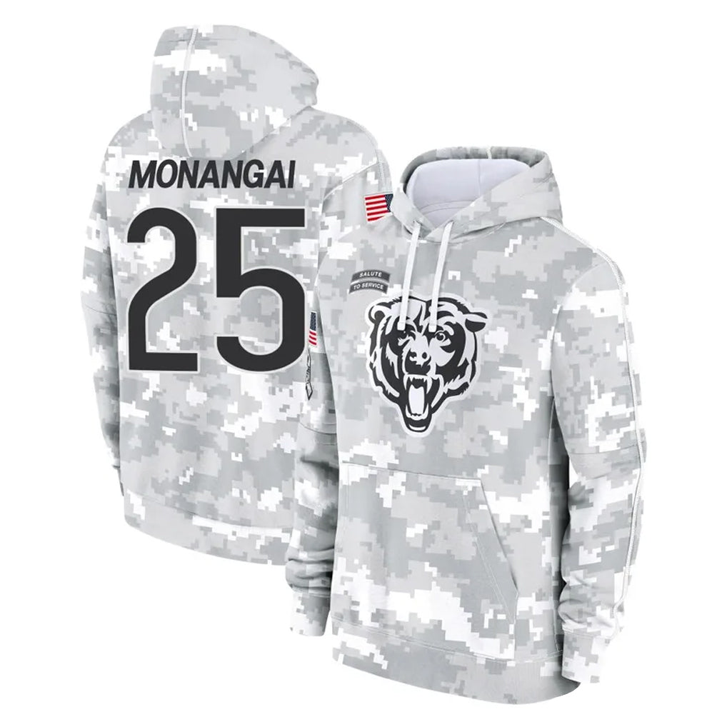C.Bears #25 Kyle Monangai Player Arctic Camo Salute to Service Pullover Hoodies Limited Kdoa Stitched Jerseys