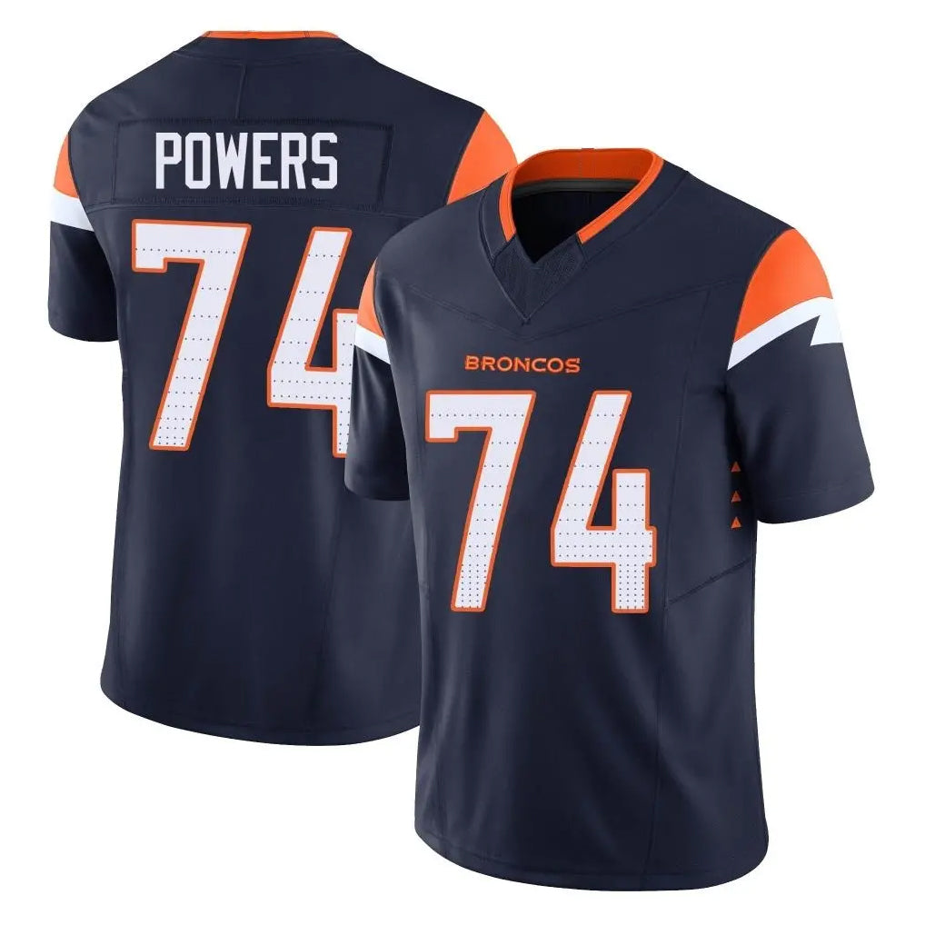 D.Broncos #74 Ben Powers Player Navy Limited Vapor F.U.S.E. Home Game Kdoa Stitched Jerseys
