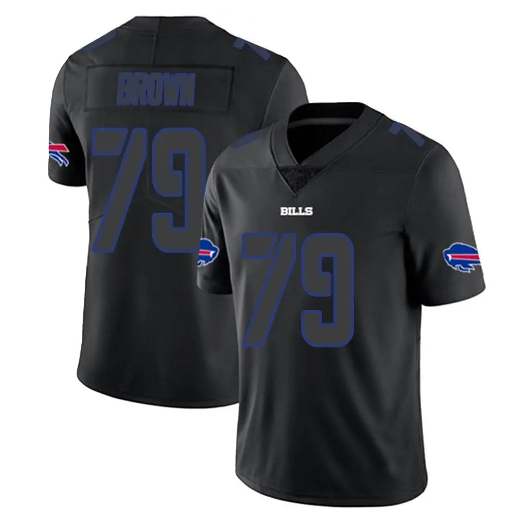 B.Bills #79 Spencer Brown Player Black Impact Limited Home Game Kdoa Stitched Jerseys