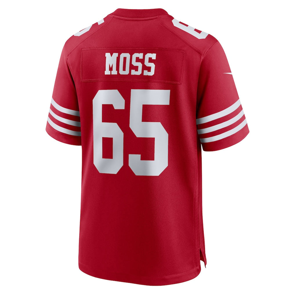 Kdoa SF.49ers #65 Drew Moss Scarlet Team Game Jersey