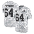 B.Bills #64 O'Cyrus Torrence Player Arctic Camo Salute to Service Limited Game Kdoa Stitched Jerseys