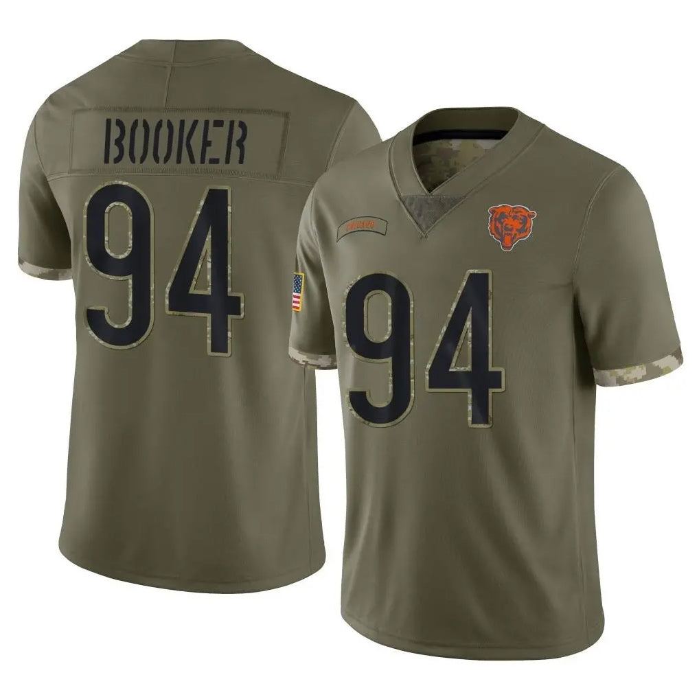 C.Bears #94 Austin Booker Player Olive Salute to Service Limited Game Kdoa Stitched Jerseys
