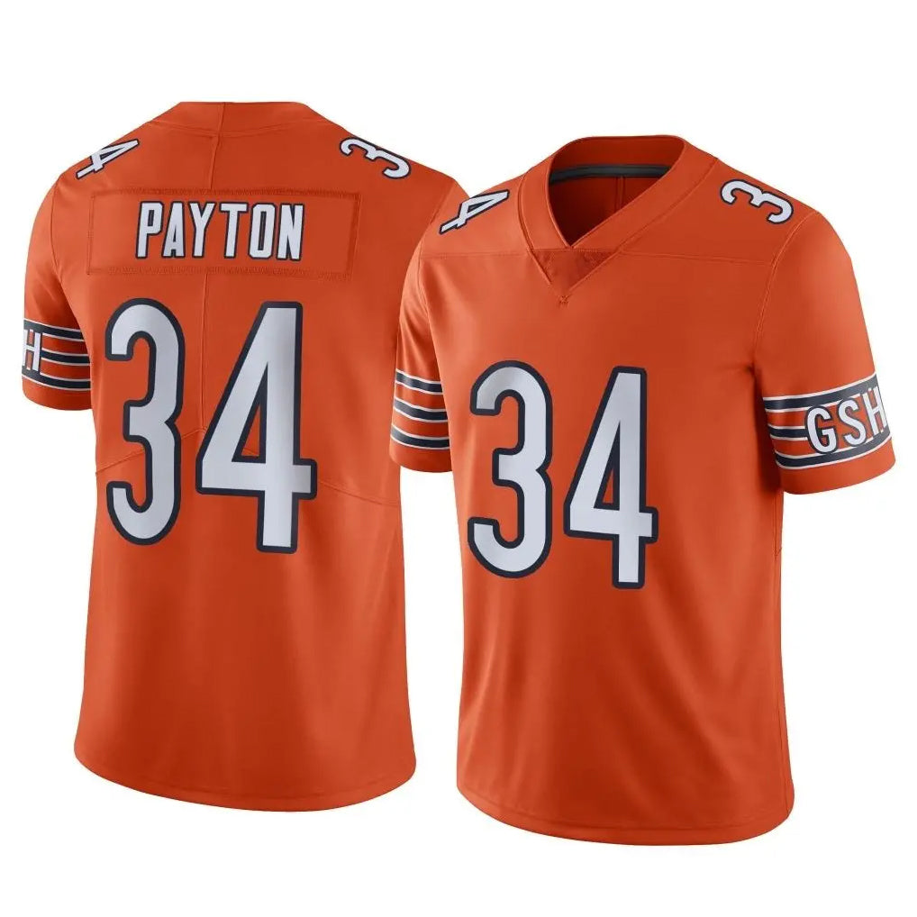 C.Bears #34 Walter Payton Player Orange Alternate Vapor Limited Home Game Kdoa Stitched Jerseys