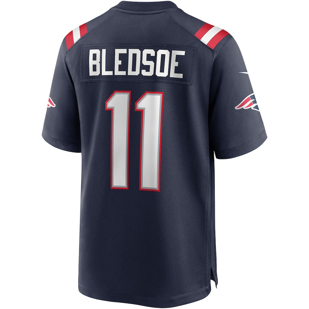 Kdoa NE.Patriots #11 Drew Bledsoe Navy Game Retired Player Jersey