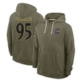 B.Ravens #95 Tavius Robinson Player Olive Salute to Service Hoodie Kdoa Stitched Jerseys