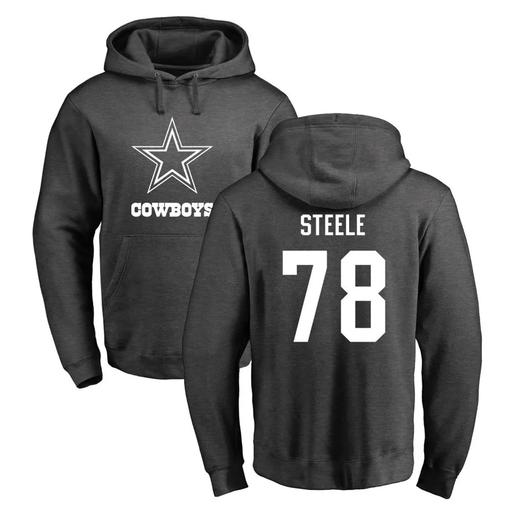 D.Cowboys #78 Terence Steele Player Ash One Color Pullover Hoodie Limited Xdoa Stitched Jerseys
