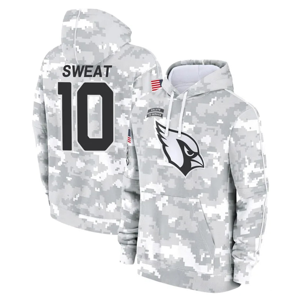 A.Cardinals #10 Josh Sweat Player Arctic Camo Limited Salute to Service Pullover Hoodies Game Kdoa Stitched Jerseys