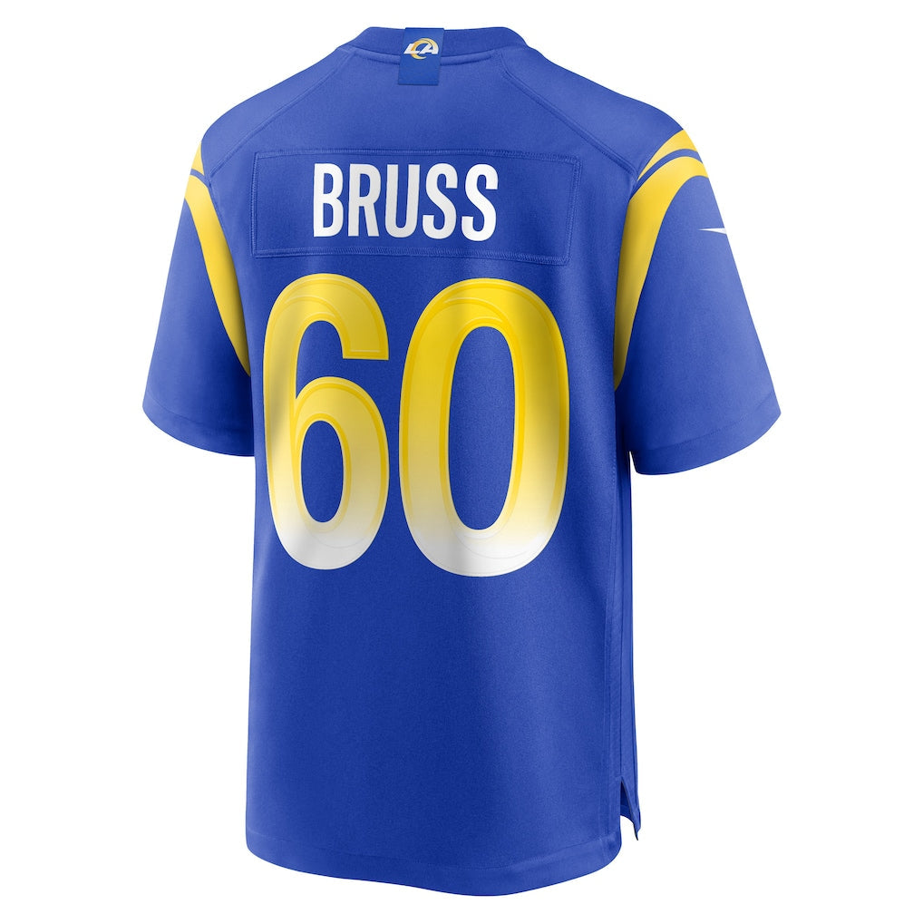 Kdoa LA.Rams #60 Logan Bruss Royal Game Player Jersey