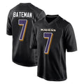 B.Ravens #7 Rashod Bateman Player Black Carbon Fashion Home Game Kdoa Stitched Jerseys