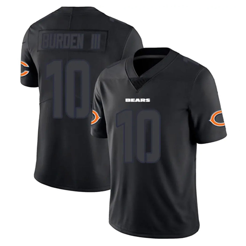 C.Bears #10 Luther Burden III Player Black Impact Limited Game Kdoa Stitched Jerseys