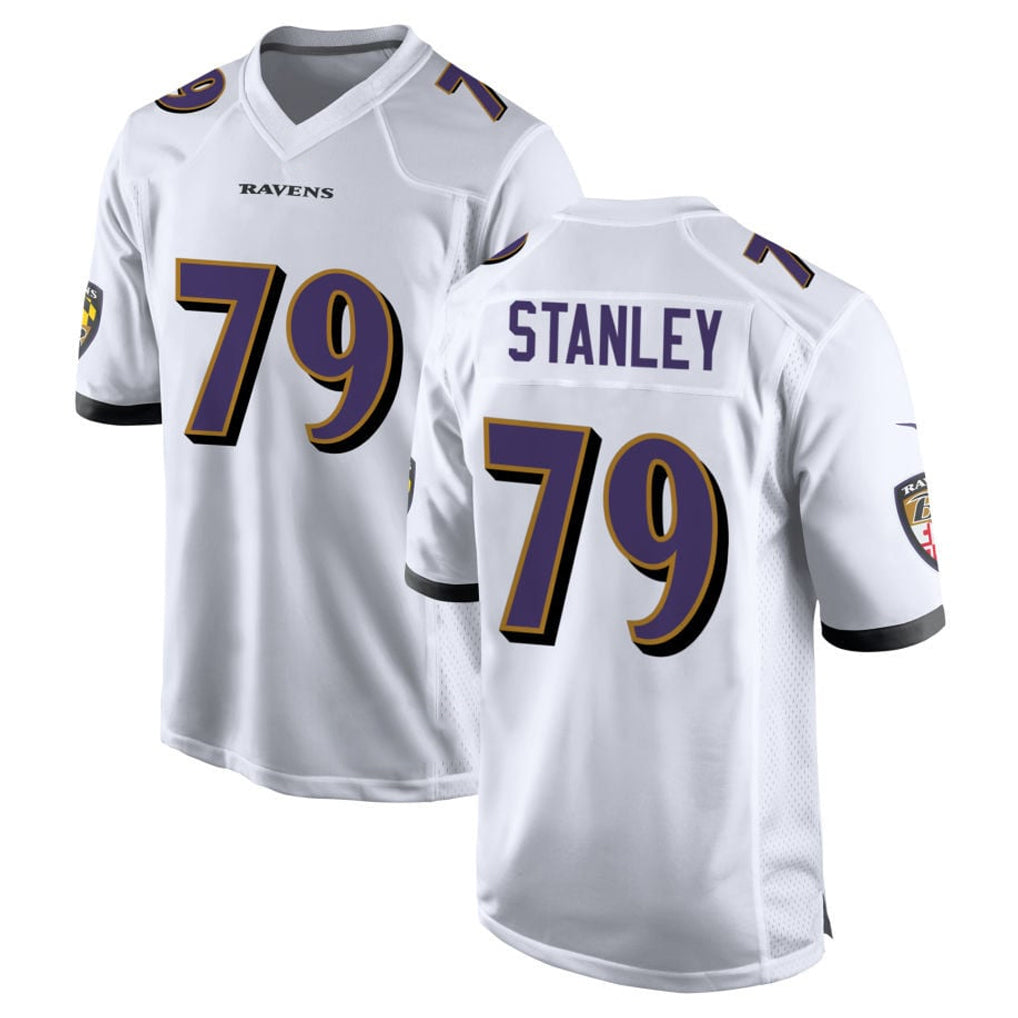 B.Ravens #79 Ronnie Stanley Player White Home Game Kdoa Stitched Jerseys