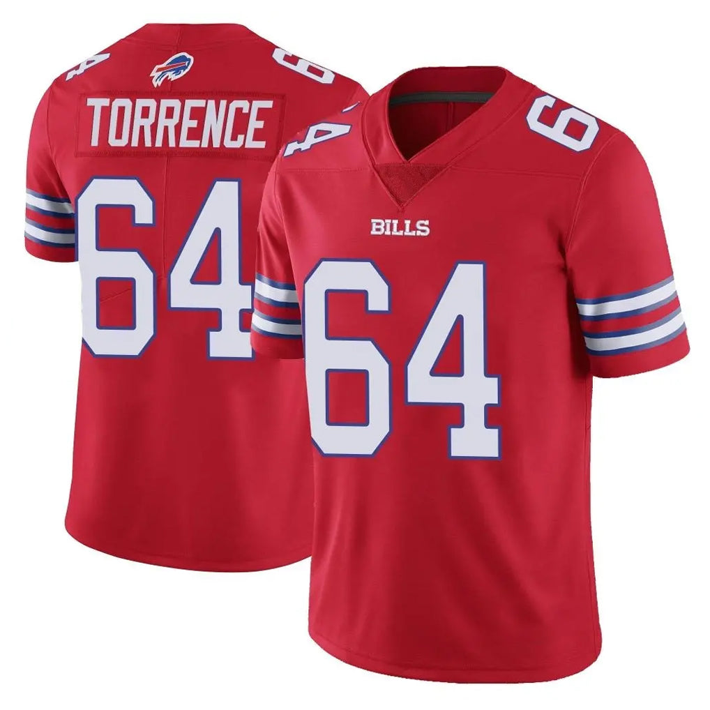 B.Bills #64 O'Cyrus Torrence Player Red Vapor Untouchable Limited Kdoa Stitched Jerseys