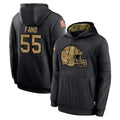 C.Browns #55 Spencer Fano Player Black Salute to Service Pullover Hoodies Limited Kdoa Stitched Jerseys
