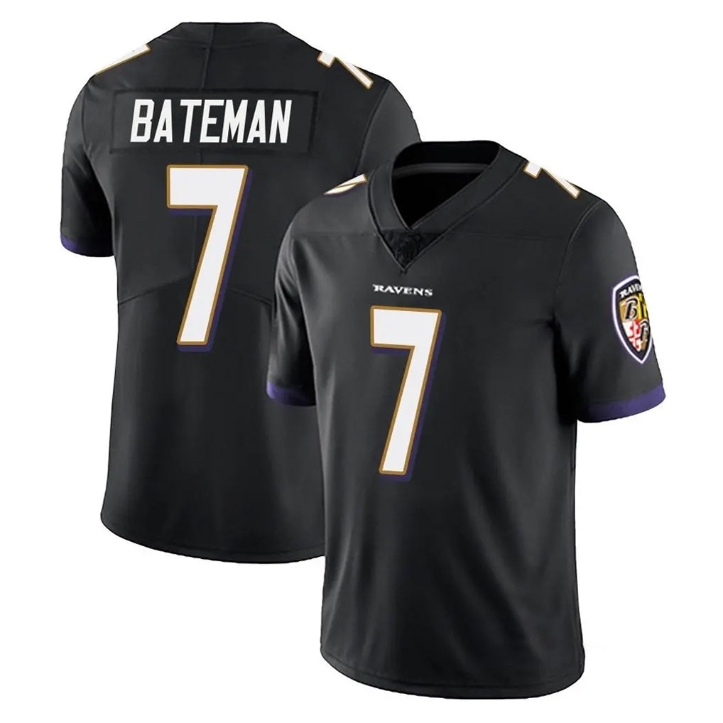 B.Ravens #7 Rashod Bateman Player Black Vapor Untouchable Limited Home Game Kdoa Stitched Jerseys