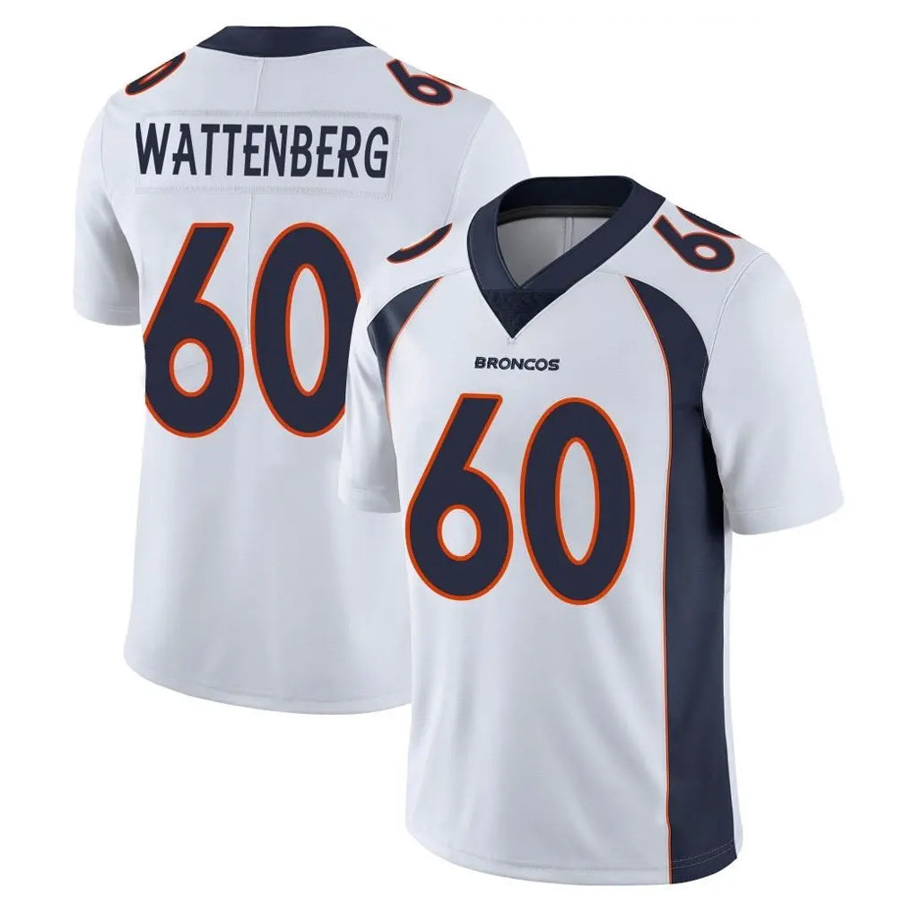 D.Broncos #60 Luke Wattenberg Player White Vapor Untouchable Limited Home Game Kdoa Stitched Jerseys