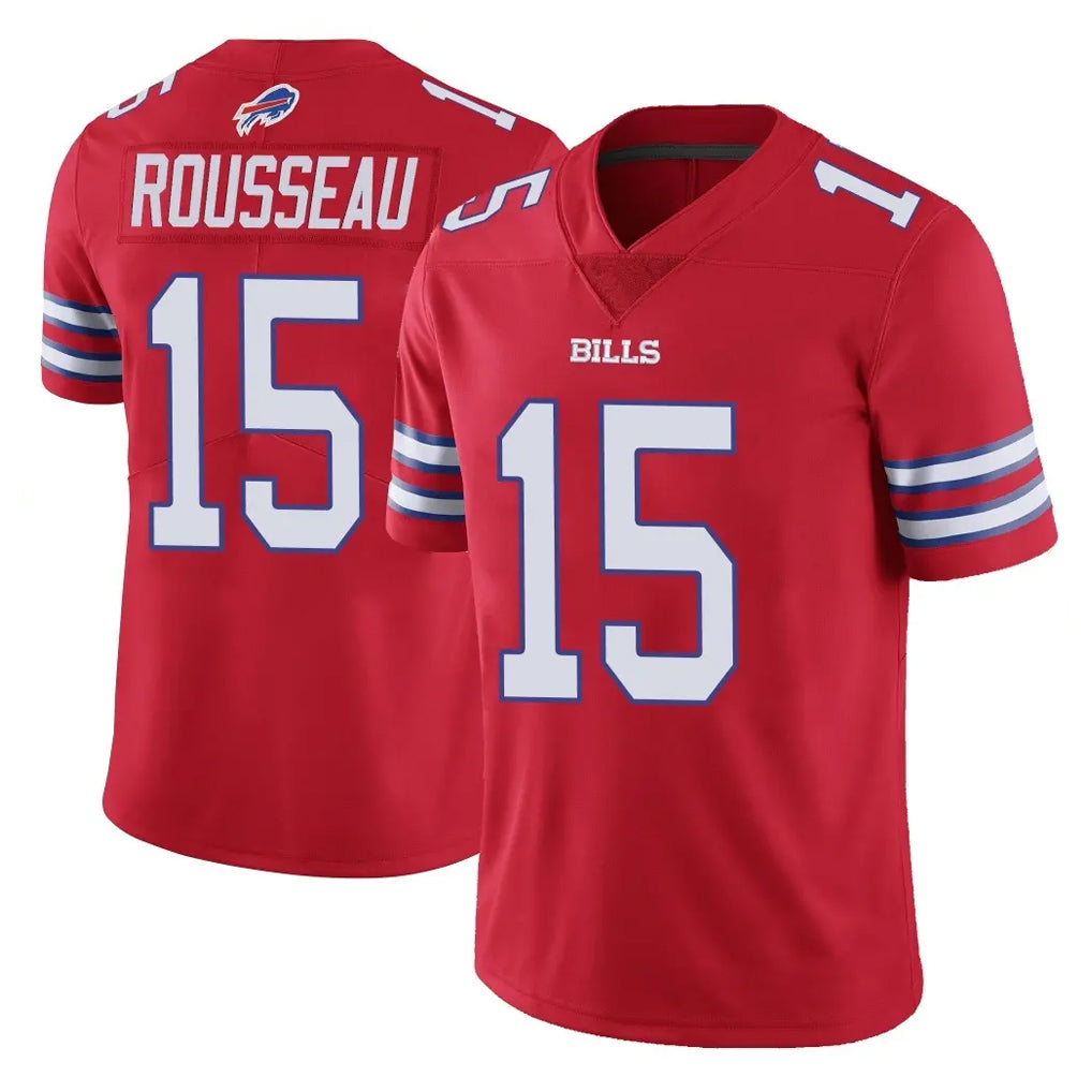 B.Bills #15 Greg Rousseau Player Red Vapor Untouchable Limited Kdoa Stitched Jerseys