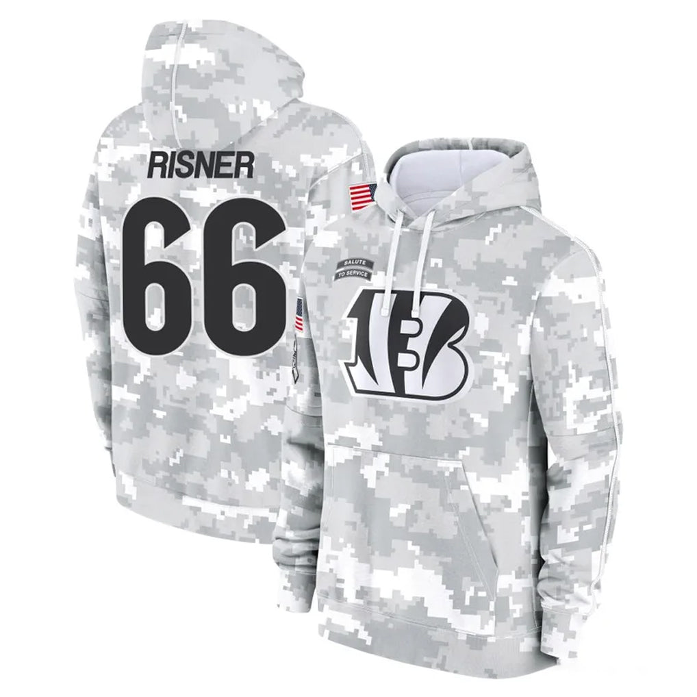 C.Bengals #66 Dalton Risner Player Arctic Camo Salute to Service Pullover Hoodie Limited Kdoa Stitched Jerseys