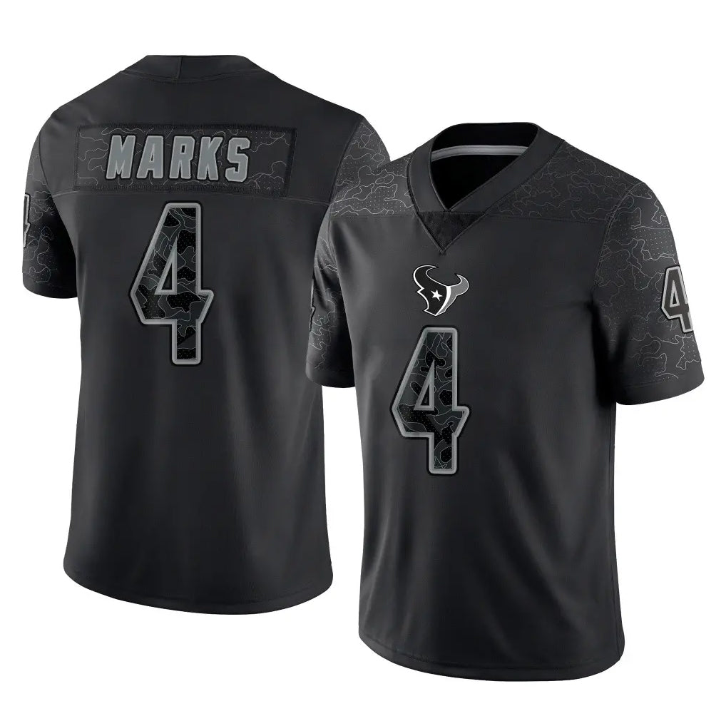 H.Texans #4 Woody Marks Player Black Reflective Limited Game Kdoa Stitched Jerseys