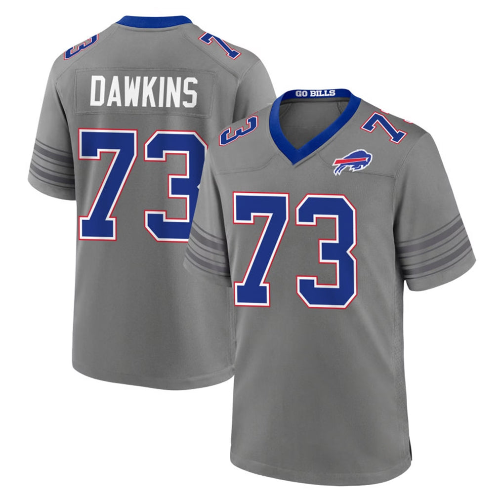 B.Bills #73 Dion Dawkins Player Gray Nickel City Home Game Kdoa Stitched Jerseys