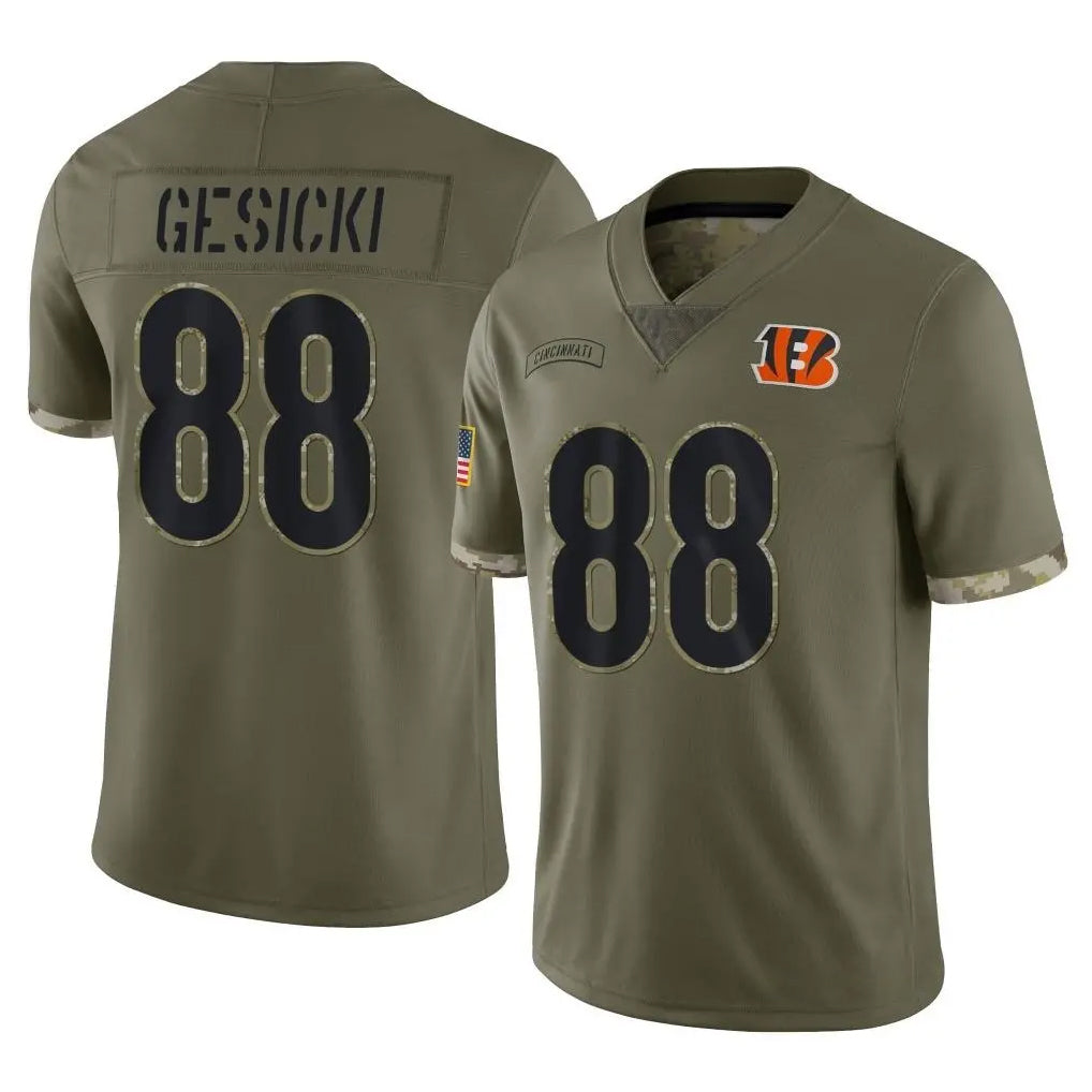 C.Bengals #88 Mike Gesicki Player Olive Salute to Service Limited Game Kdoa Stitched Jerseys