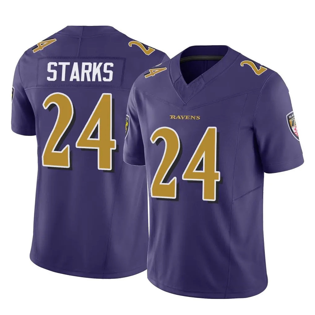 B.Ravens #24 Malaki Starks Player Purple Vapor F.U.S.E. Limited Kdoa Stitched Jerseys