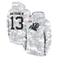 C.Panthers #13 John Metchie III Player Arctic Camo Salute to Service Pullover Hoodies Limited Game Kdoa Stitched Jerseys