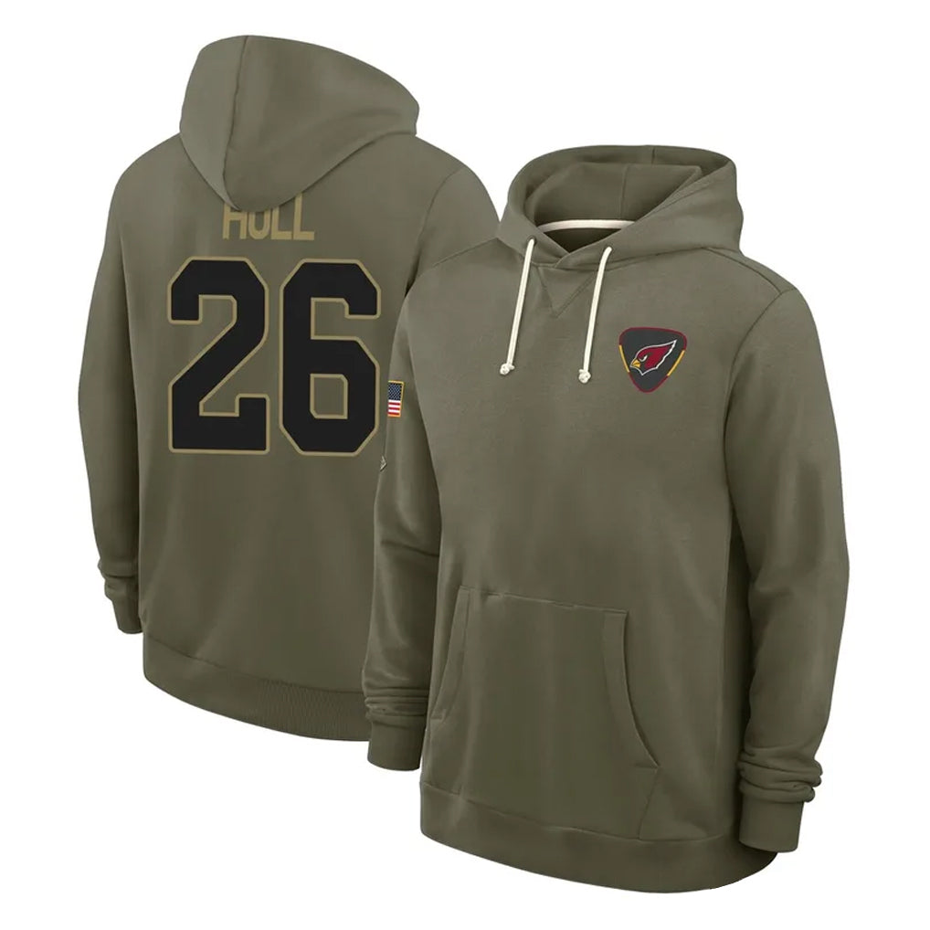 A.Cardinals #26 Evan Hull Player Olive Salute to Service Pullover Hoodies Limited Kdoa Stitched Jerseys