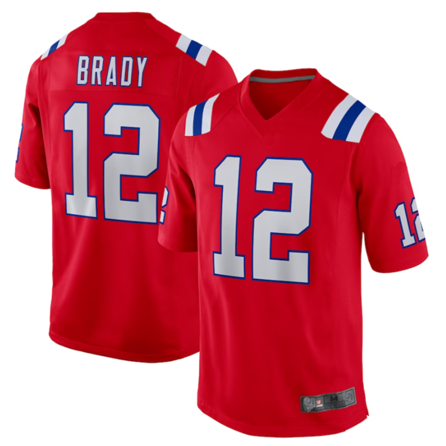 Kdoa NE.Patriots #12 Tom Brady Player Red Game Stitched Jerseys