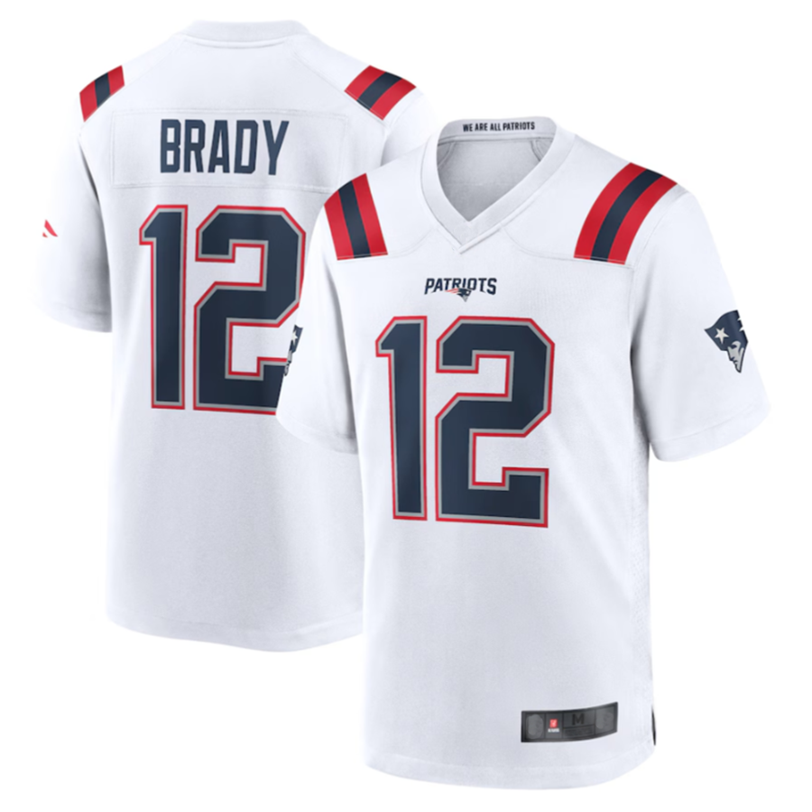 Kdoa NE.Patriots #12 Tom Brady Player White Game Stitched Jerseys