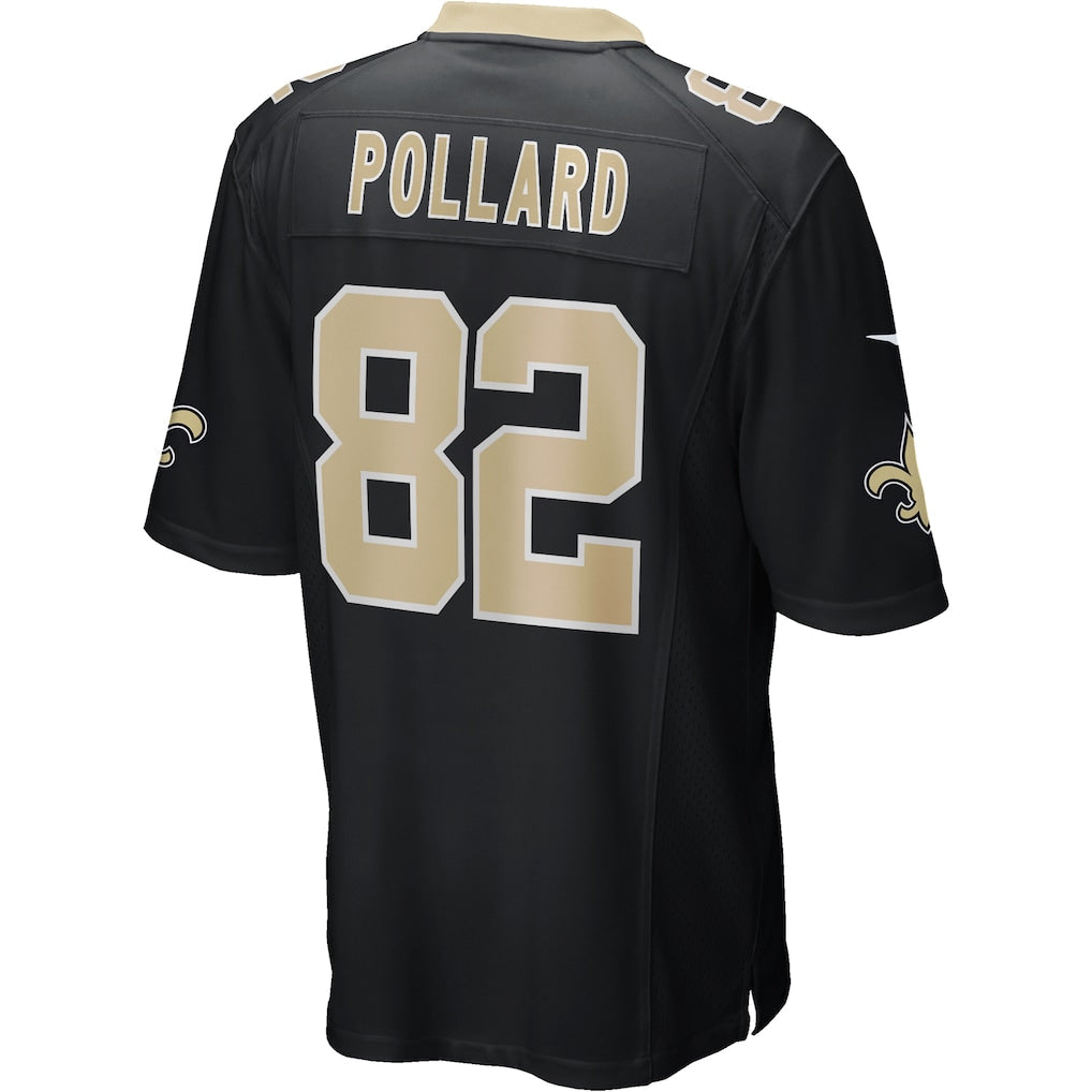 Kdoa NO.Saints #82 Bob Pollard Black Game Retired Player Jersey