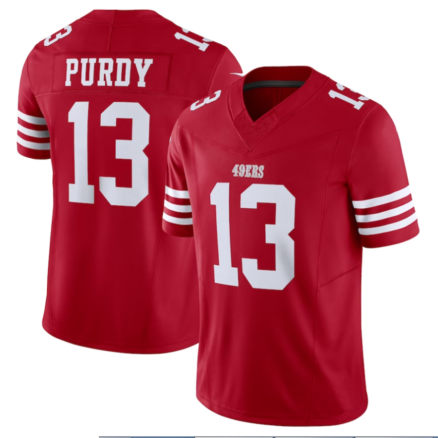 Kdoa SF.49ers #13 Brock Purdy Player Scarlet Vapor F.U.S.E. Limited Stitched Jerseys