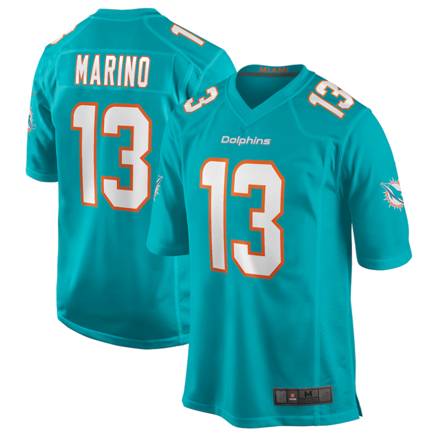 Kdoa #13 Dan Marino M.Dolphins Aqua Game Retired Stitched Jerseys
