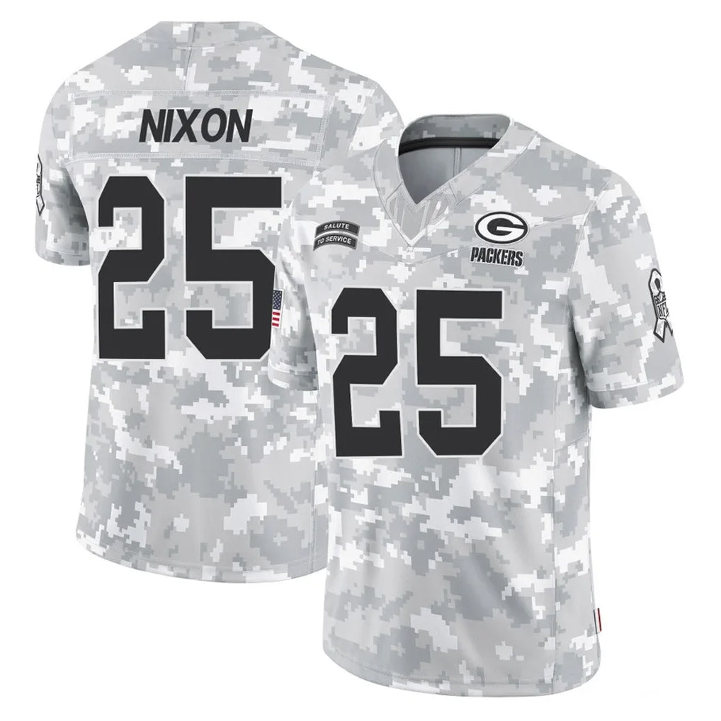 GB.Packers #25 Keisean Nixon Player Arctic Camo Salute To Service Limited Kdoa Stitched Jerseys