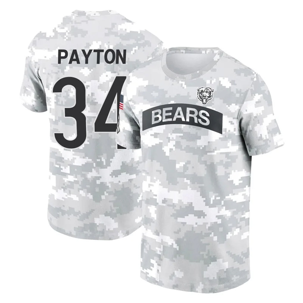 C.Bears #34 Walter Payton Player Arctic Camo Salute to Service Performance T-Shirt Limited Kdoa Stitched Jerseys