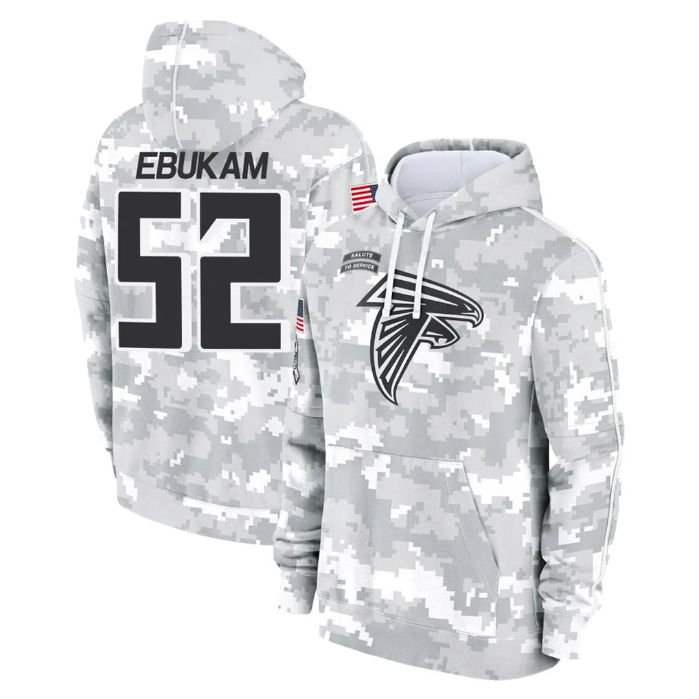 A.Falcons #52 Samson Ebukam Player Camo Arctic Salute to Service Hoodies Limited Kdoa Stitched Jerseys