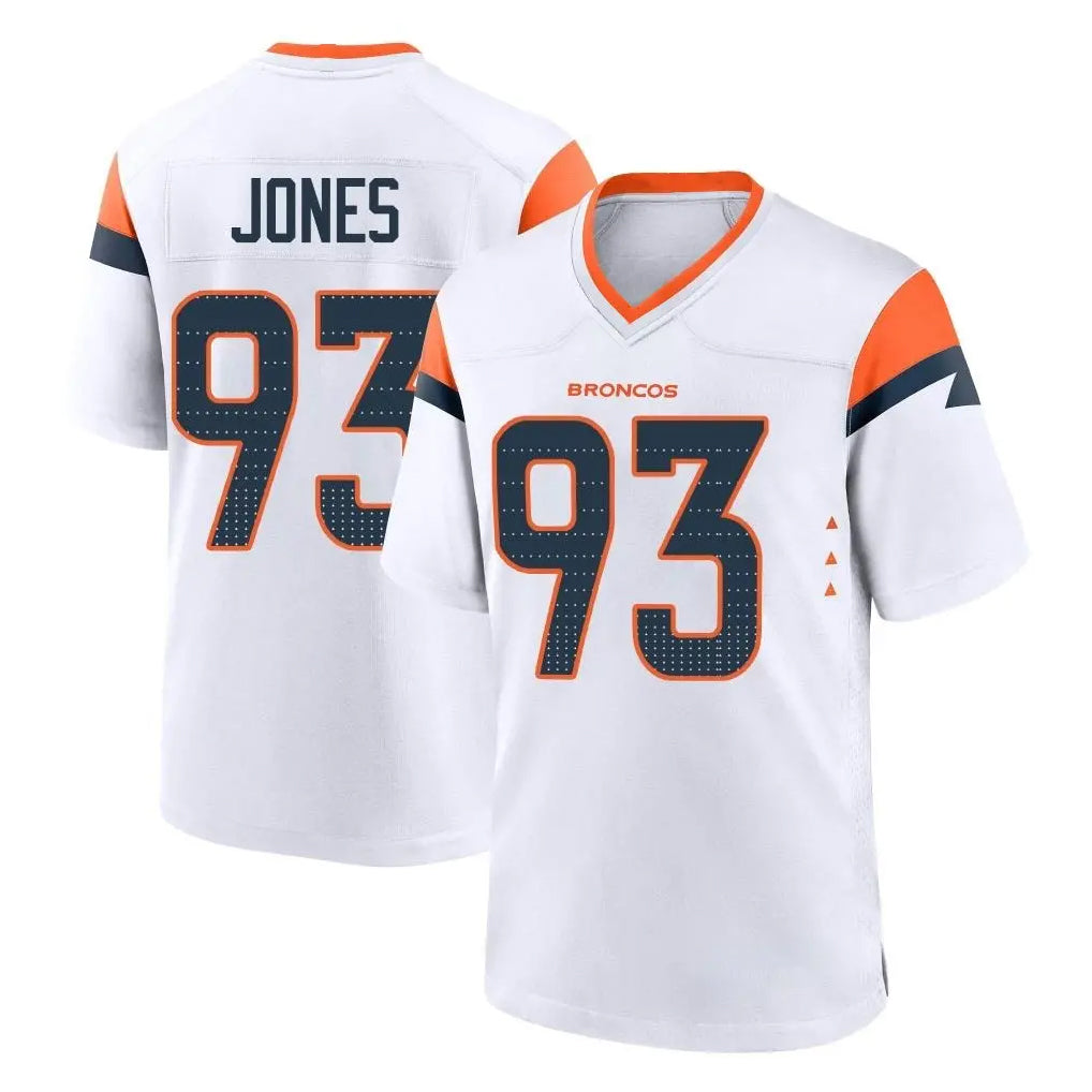 D.Broncos #93 D.J. Jones Player White Home Game Kdoa Stitched Jerseys