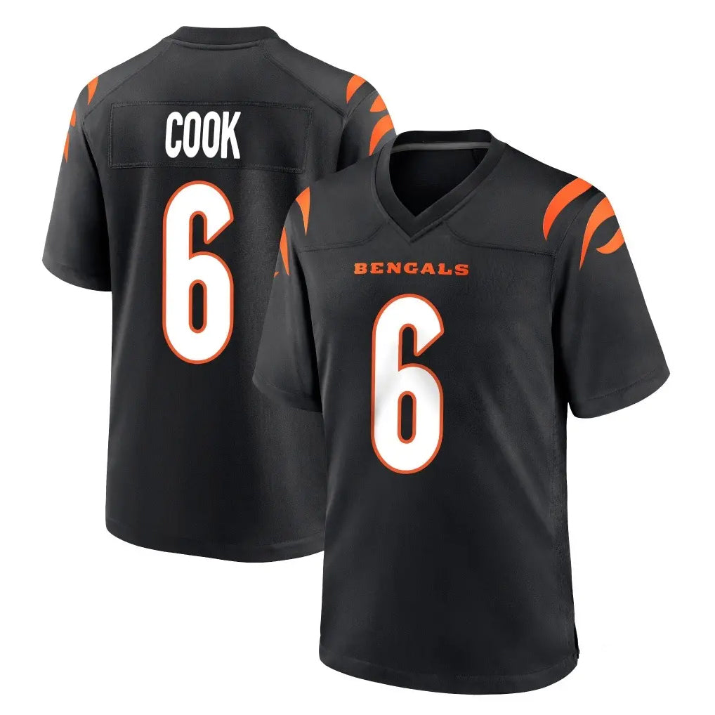C.Bengals #6 Brian Cook Player Black Home Game Kdoa Stitched Jerseys