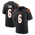 C.Bengals #6 Brian Cook Player Black Home Game Kdoa Stitched Jerseys